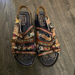 Spring Step LArtiste Taffyta Leather Butterfly Sandals Multi Color Womens 38